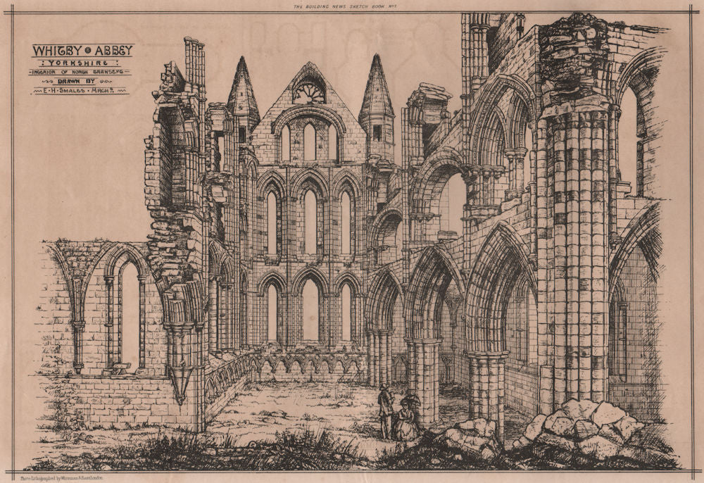 Whitby Abbey, Yorkshire. Interior of north transept; E.H. Smales Archt  1869